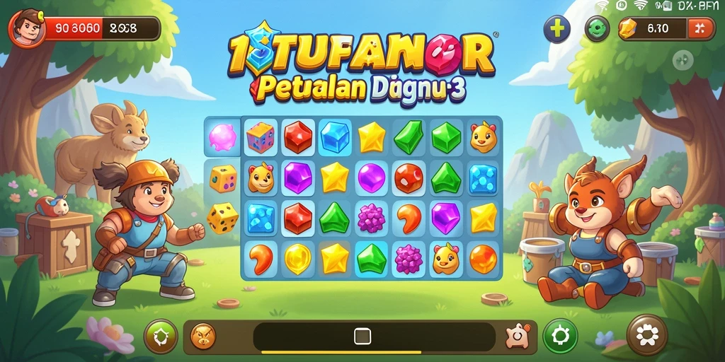 Tampilan gameplay seru dalam dunia Match-3 11TBET.