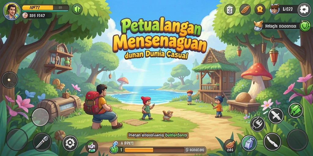 Tampilan gameplay API77 yang ceria dan menghibur.
