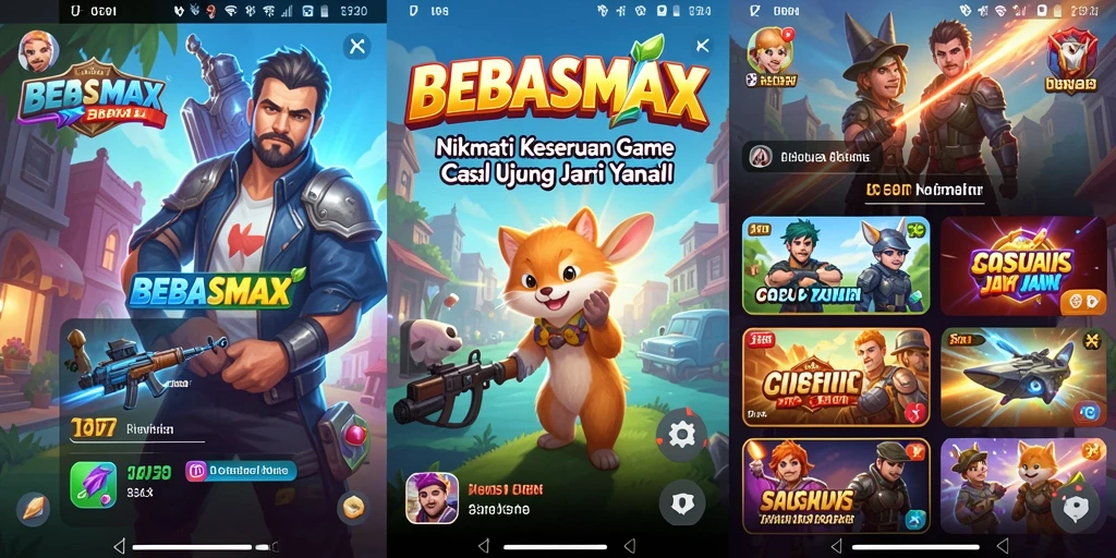 Tampilan gameplay menyenangkan dari BEBASMAX yang membuat pemain betah.
