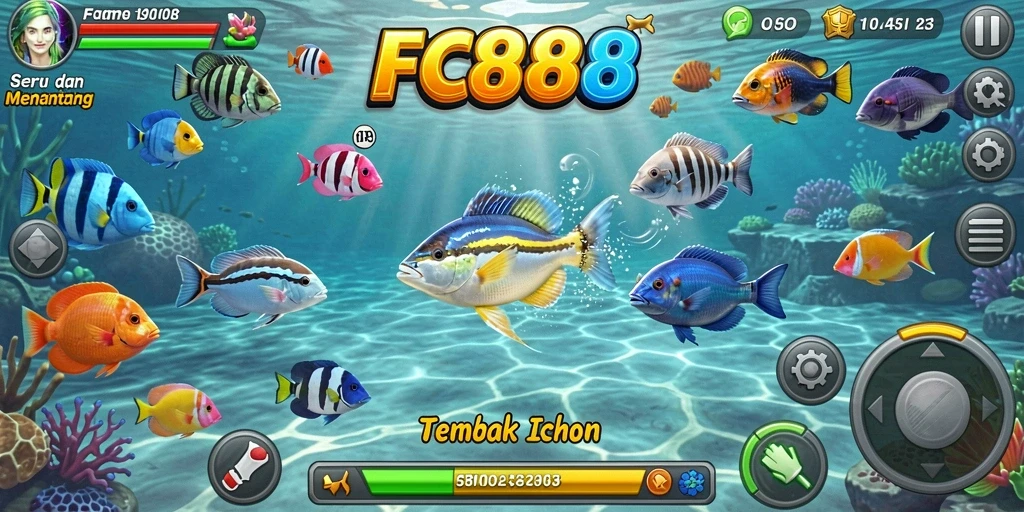 Gameplay seru menembak ikan di FC888.
