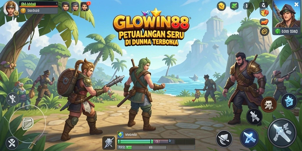 Screenshot gameplay GLOWIN88 menampilkan petualangan yang mendebarkan di dunia terbuka.