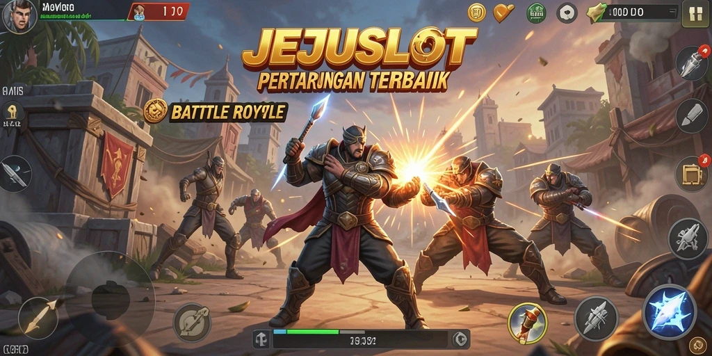 Tampilan pertandingan seru di arena <strong>JEJUSLOT</strong> dengan pemain beraksi.