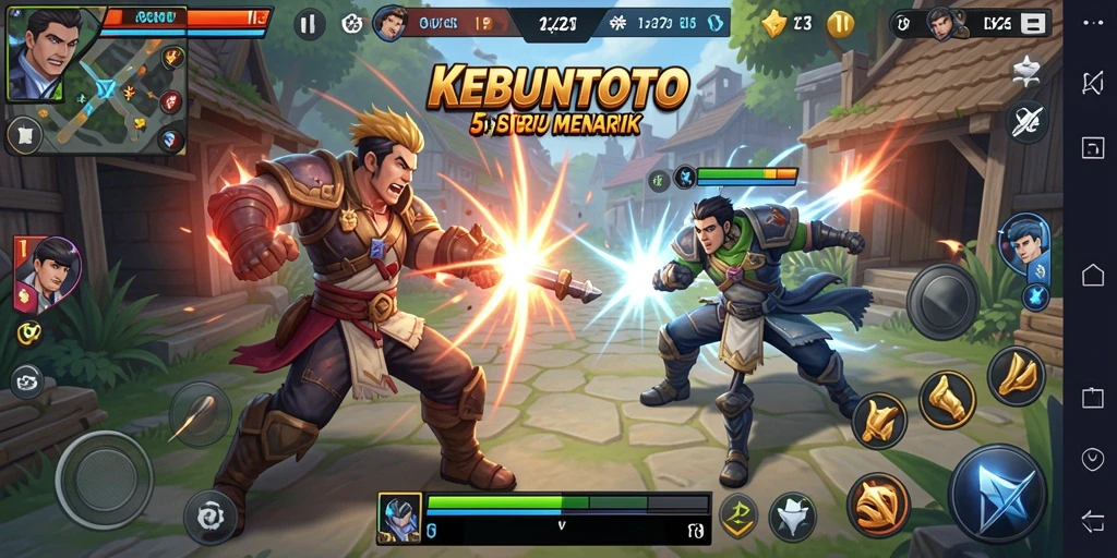 Tangkapan layar gameplay KEBUNTOTO yang menampilkan aksi seru di arena MOBA.