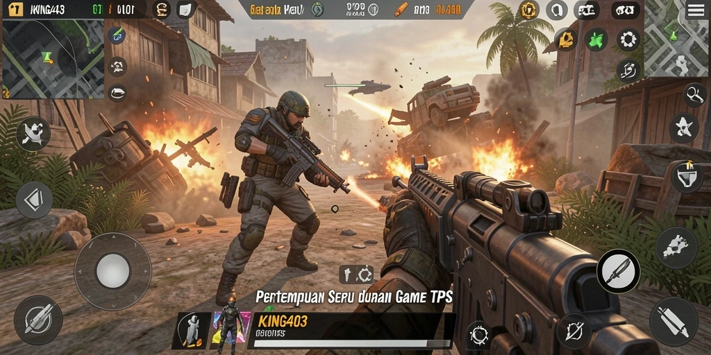 Gameplay menegangkan dalam KING403 dengan aksi tembak-menembak yang seru.