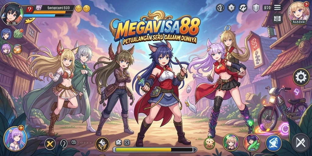 Tampilan gameplay MEGAVISA88 yang penuh aksi dan karakter anime.