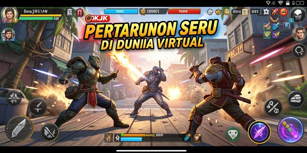 Gameplay seru dengan pertarungan karakter yang dinamis.