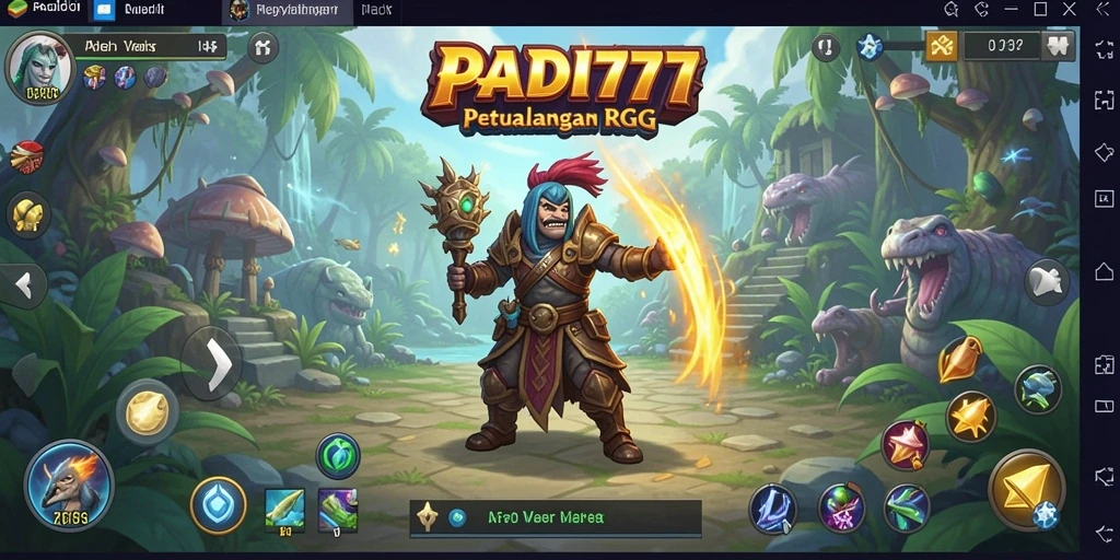Tampilan gameplay RPG PADI777 yang menawan dan menarik saat pertarungan.